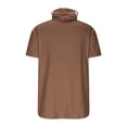 thumbnail image 7 of Clearance under 5$ Sevevn Women's Summer Casual Solid Color Short Sleeve Solid Color Face Mask For Sun Protection Lightweight Tops Gift for Adults Coffee M, 7 of 7
