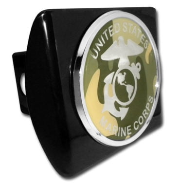 Elektroplate USMC Marines Emblem on Chrome Metal Hitch Cover