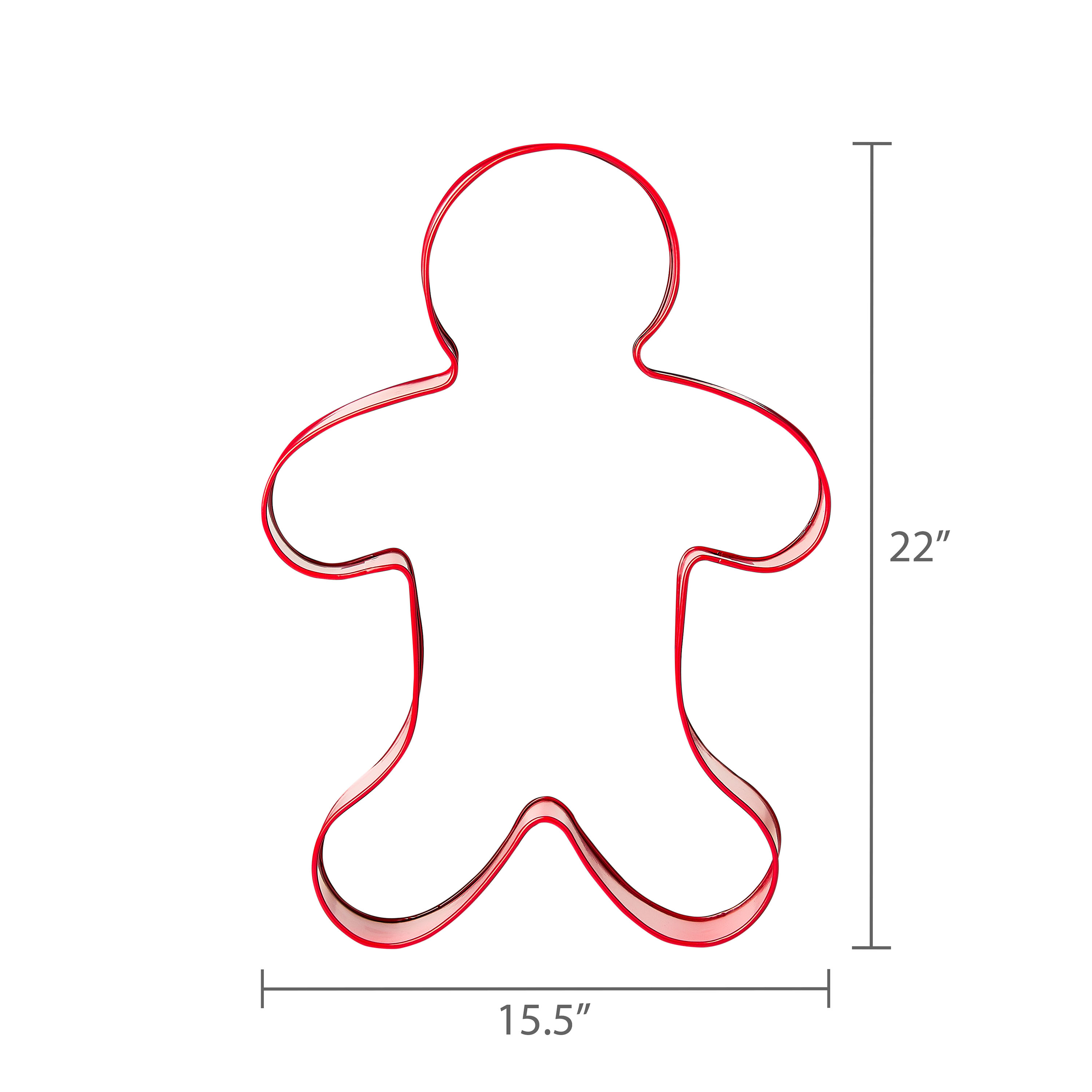 Metal Gingerbread Cookie Cutter Christmas Decoration, Red, 22", by Holiday Time