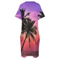 thumbnail image 4 of Vestido holgado con bolsillos para mujer trajes de playa de lujo Sunset and Palms Trees, 4 of 6