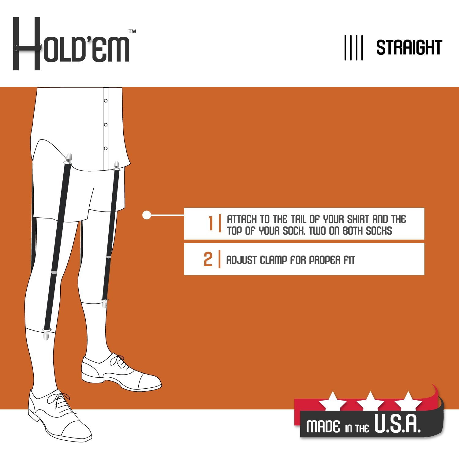Hold’em Premium Shirt Stays Ultra Soft Elastic with Extra Sturdy Strong for Adult Men