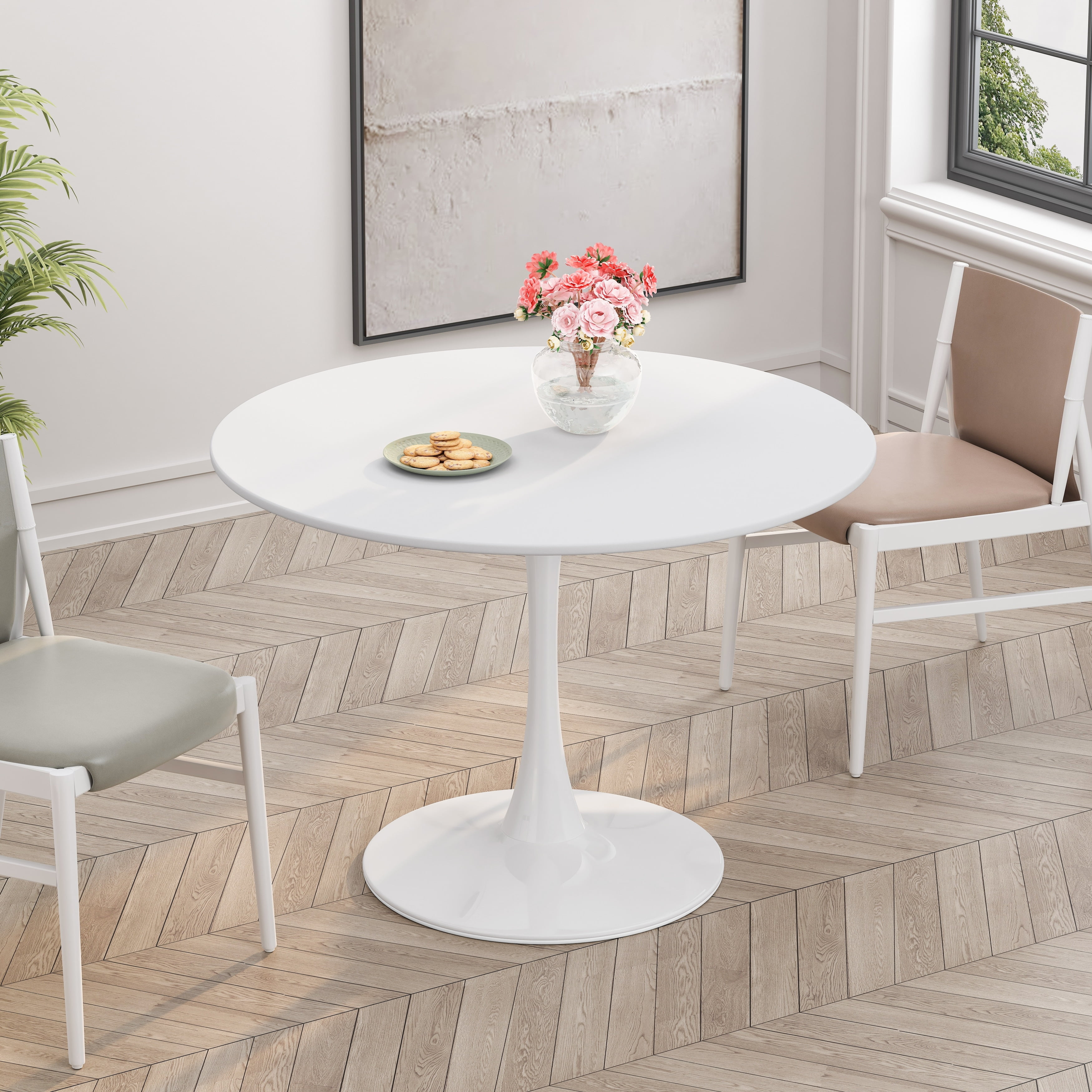 42 inches Round Dining Table with White Walmart