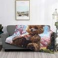 thumbnail image 2 of Naloa Romantic Floral Bear Flannel Blankets - Thick and Warm Blanket for Winter, Soft Fuzzy Plush King Blanket for All Seasons40"x30", 2 of 6