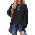 thumbnail image 1 of Camisetas para Mujer,Top De Manga Larga para Mujer Camisetas Informales para Mujer Top con Manga De Linterna con Volantes para Mujer Probado Profesionalmente, 1 of 6