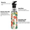 thumbnail image 3 of Yayeee 20oz Insulated Water Bottle Double Wall Stainless Steel with Flip Straw Lid, Colorful Flowers Pattern, 3 of 7