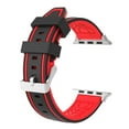 thumbnail image 3 of FIEWESEY Compatible for Apple Watch Band 40mm 41mm, Soft Silicone Sport Bands Replacement Strap Compatible with Apple iWatch Series SE/9/8/7/6/5/4/3/2/1 All Models(Black+Red), 3 of 5