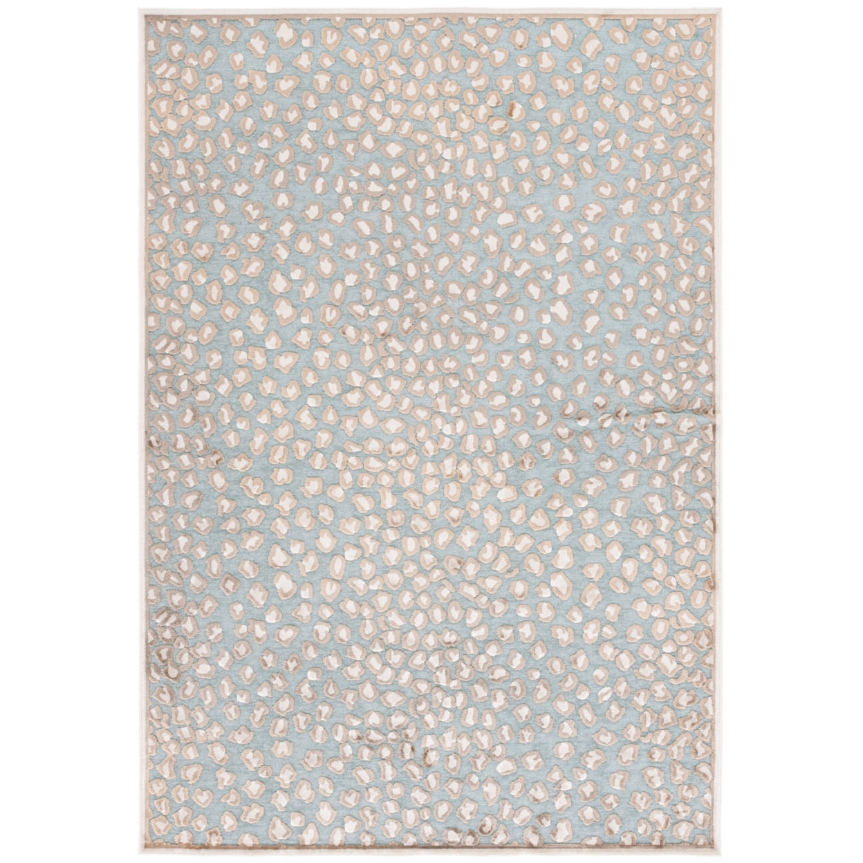 SAFAVIEH Paradise Ronnie Spotted Area Rug, Stone/Aqua, 8' x 11'2"