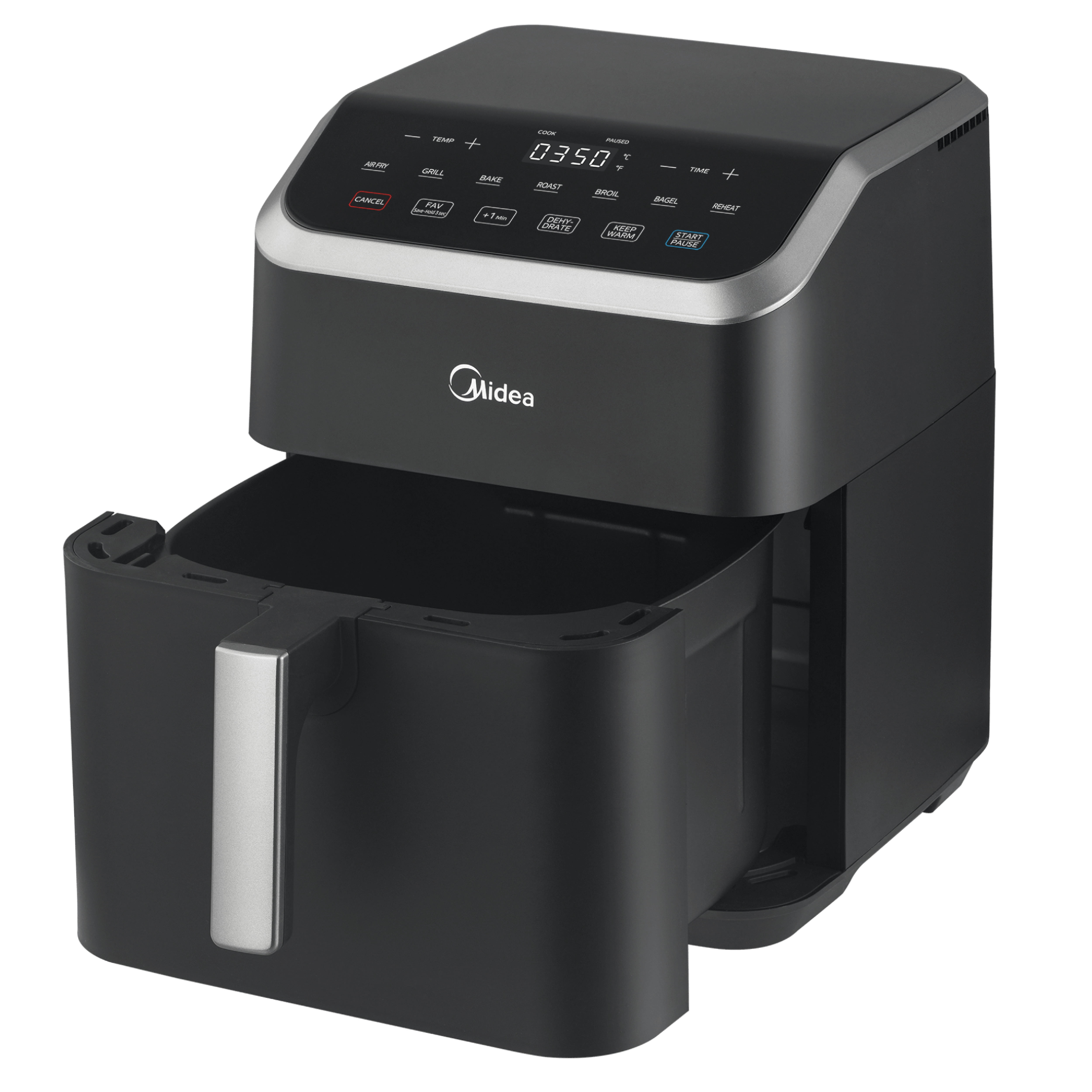 Midea Air Fryer, 7.8 Qt, X-Cyclone Rapid Air Technology, 9-In-1 Presets, Fav Function, Black