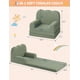 thumbnail image 3 of 2-in-1 convertible niños couch - teddy fleece fabric niños pequeños sofa chair, soft fold out couch lounger niños, comfy children's sofa cama playroom o nursery, green birthday gift, 3 of 7
