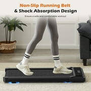 JIOABL Compact Treadmill Under-Desk Walking Pad, Quiet & Portable Exercise Workout Fitness Machine for Home Office Small Spaces, Black