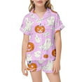 thumbnail image 1 of Girls Halloween Pajama Set Soft Printed Silk Like Sleepwear Outfit for Toddler and Kids Comfortable Party Costume, 1 of 6
