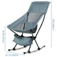 thumbnail image 5 of Lorelo Oversized Folding Rocking Camping Chair, Adult Heavy Duty Camping Chair, Outside Folding Rocking Chair for Patio, Lawn and Outdoors, Supports 253lbs (Grey), 5 of 6