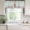thumbnail image 3 of Bunny Easter Rod Pocket Curtain Valance, Spring Floral Rabbits Checkered Farmhouse Farmhouse Window Valance for Living Room, Bedroom, Kitchen 60"W x 18"L, 3 of 9
