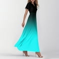 thumbnail image 4 of vigerkar Summer Dress for Women 2025 Elegant Swing Flowy Ruffle V Neck Boho Sun Dresses Trendy Casual Vacation Long Sundresses Sky Blue, S, 4 of 7