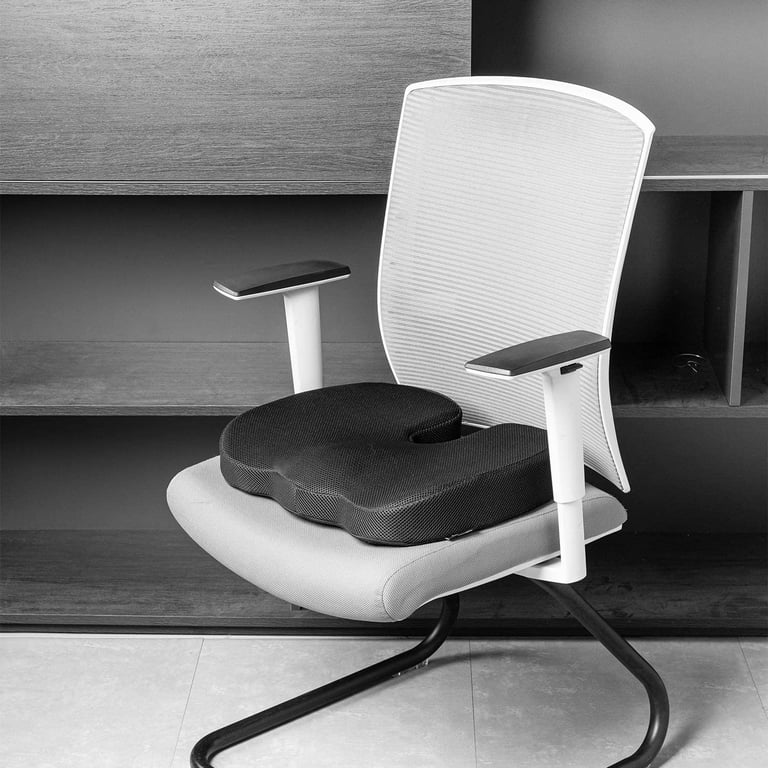Black Premium Orthopedic Memory Foam Seat Cushion Coccyx Tailbone Pain -  Sciatica Back Pain Relief - Office Chair Wheelchair Car