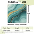 thumbnail image 2 of Teal Gold Marble Pattern Square Fitted Tablecloth with Elastic Edge,Square Table Cover,Washable Elastic Table Cover for Home Kitchen Party Decor 34"x34", 2 of 6