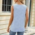 thumbnail image 3 of Ersazi Basic Tops for Woman V-Neck Comfortable Breathable Sleeveless Metal Ring Shirt Tops Sky Blue, 3 of 8