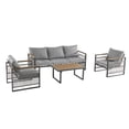 thumbnail image 3 of JERFIT 5-Piece Outdoor Patio Furniture Set with Coffee Table, Deep Seating Sofa Conversation Set with All-Weather Cushions for Garden, Porch, Backyard, Grey, 3 of 10