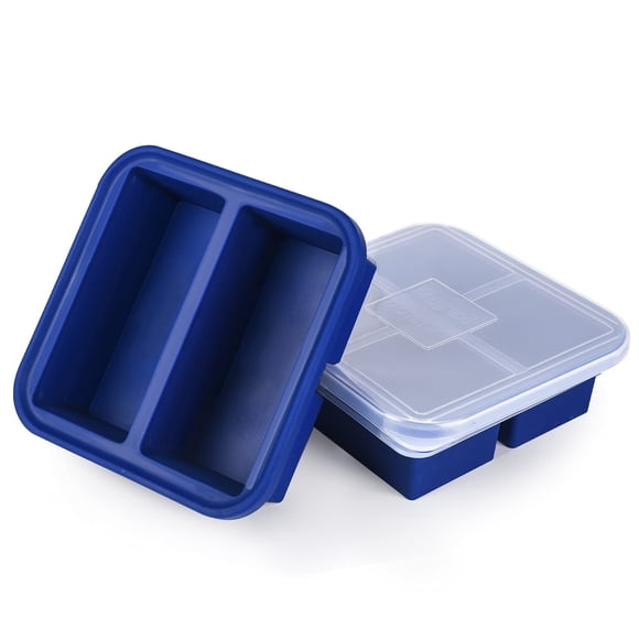 Bandejas de silicona para congelador Kinggrand Kitchen, 500 ml, paquete de 2 con tapa