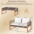 thumbnail image 3 of Costway 2 Pieces Patio PE Wicker Furniture Set Outdoor Acacia Wood Loveseat for Porch, 3 of 10