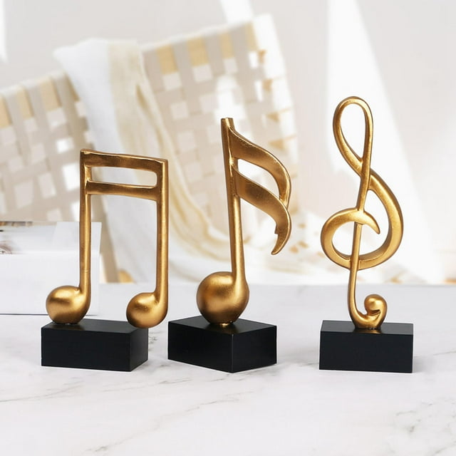 3 Pcs Note de Musique Sculpture Musicale Ornements Figurine pour Musique