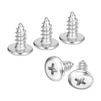 Uxcell M5x12mm Flat Head Phillips Drive Self Tapping Screws, 304 Stainless Steel Cross Drive Fastener Screws, Silver, Pack of 25