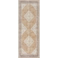 thumbnail image 4 of Hauteloom Albas Boho Vintage Distressed Runner Rug - Farmhouse Traditional Medallion Faded Carpet for Hallway, Kitchen - Machine Washable Rug - Tan, Peach, Blush - 2'7" x 7'3", 4 of 17