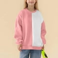 thumbnail image 2 of Hrsba Long Sleeve Kids Tops for winter Fall, Unisex Fall Winter Top Kids Round Neck Shirt Girls Boys Sweatshirt Long Sleeve Color Block Print Fleece Casual Outerwear Pullover Size 2-14 Years, 2 of 5