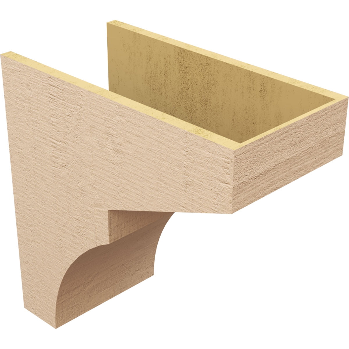12"W x 24"D x 24"H Classic Monterey Rough Cedar Woodgrain TimberThane Corbel, Primed Tan