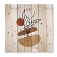 thumbnail image 3 of Designart 'Abstract Flowers Plants With Elementary Shapes II' Modern Print on Natural Pine Wood, 3 of 5