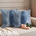 thumbnail image 3 of Pack of 2 Outdoor Pillow Covers,Waterproof Blue Throw Pillow Covers,Retro Oil Painting Modern Abstract Art Aesthetics Decorative Pillowcases Cushion Covers for Couch Pillow Sham Protector 26x26 Inch, 3 of 8