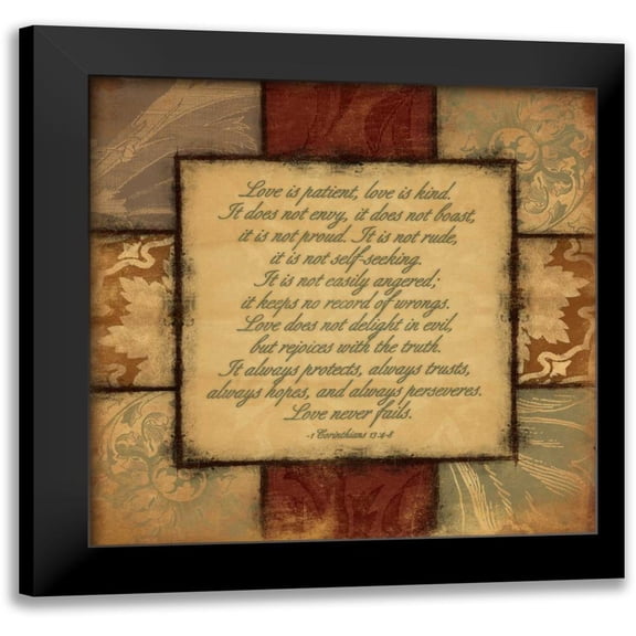 Grey, Jace 12x12 Black Modern Framed Museum Art Print Titled - Love Is Kind