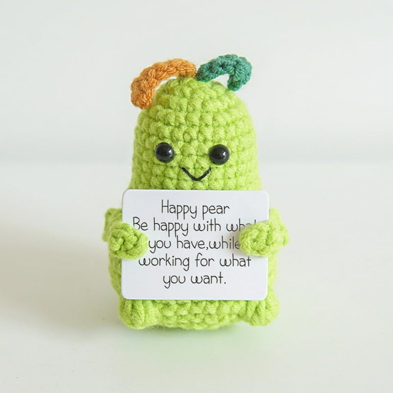Funny Positive Potato, 3 inch Cute Crochet Positive Potato Doll with  Positive Card, Positive Life Potato Toy 