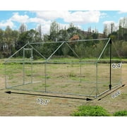 Betisef Medium Metal Chicken Coop Walk-in Poultry Cage Pen Rabbit Duck Habitat Cage Hen Run House with Waterproof&Anti-UV Cover for Outdoor Backyard Farm Use w/pointed roof (13.12’ L×9.84’ W)