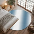 thumbnail image 3 of 3.3ft Round Rug, Blue White Ombre Non-Skid Rubber Backing Large Area Rugs - Living Room Bedroom Home Office, Modern Abstract Art Farmhouse Gradient Indoor Floor Mat Carpets Washable Rug, 3 of 9