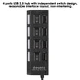 thumbnail image 1 of HUB, USB2.0 HUB Splitter, USB Adapter for USB port device for PC 4 Ports Black, 1 of 8
