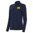 thumbnail image 2 of Women's Antigua  Heather Navy Michigan Wolverines Bright Quarter-Zip Top, 2 of 3