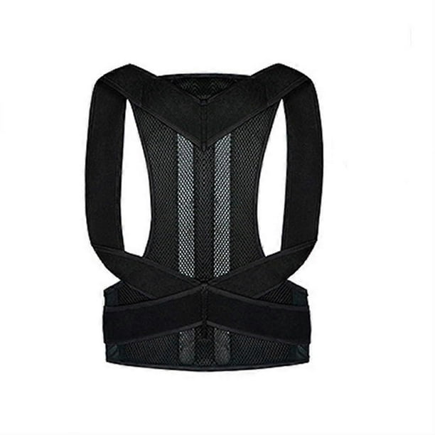 Adjustable Full Back Brace, Waist Trainer, Unisex Belt for Posture (Black XS)