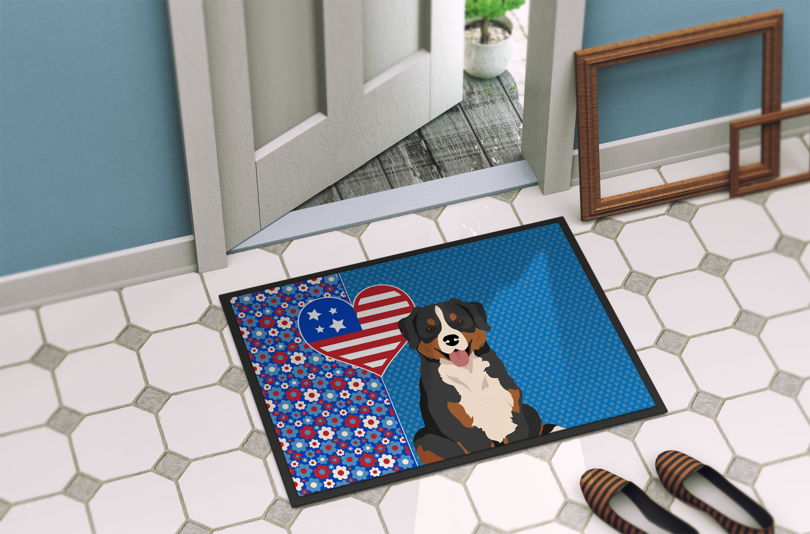 Bernese Mountain Dog Indoor or Outdoor Mat 24x36 36 in x 24 in