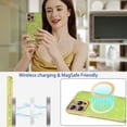 thumbnail image 2 of iPhone 13 Pro Max Magnetic Case, Glitter Case with Love Heart, Luxury Plating Cute Bling, Compatible with MagSafe, Shockproof Phone Cover for Women Girls, Light Green, 2 of 13