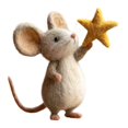 thumbnail image 1 of Ratones de fieltro hechos a mano con estrella, adorno de muñeca de ratón, figura en miniatura, estatua Estilo A, 1 of 5