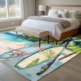 thumbnail image 4 of Summer Beach Area Rug 5x7 FT, Non Slip Bedroom Throw Carpet, Tropical Coastal Palm Tree Surfboard Washable Soft Floor Carpet Non-Shedding Rug for Dining Room Bedside Classroom Desk, 4 of 9