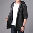thumbnail image 3 of Nueva chaqueta con capucha de terciopelo para hombre, chaqueta con capucha, gabardina larga con capucha, abrigo polar, 3 of 5