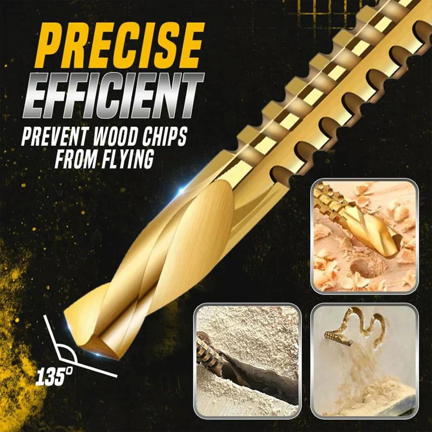 Twist Drill Bit Set Power Tool Accessories(6 Pcs), 3-10mm Titanium Plated High-Speed Steel Serrated Drill Bits, Hex Shank Serrated Cutting Drill Bit, for Plastic Metal Wood Hole (2SET)