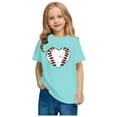 thumbnail image 3 of Robe à Manches Courtes Chemise à Manches Courtes pour Tout-Petits Garçons Filles Imprimé Baseball T-Shirt Mode Mignon Col Rond Imprimé Haut à Manches Courtes Chemise de Baseball pour Garçons Hauts à Manches Courtes, 3 of 5