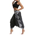thumbnail image 4 of XIAOFFENN Wide Leg Yoga Pants For Women, Womens Baggy Harem Pant Elastic Waist Drop Crotch Pant Lightweight Cotton Casual Wide Leg Beach Yoga Pants Black Free Size, 4 of 7