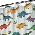 thumbnail image 3 of Colorful Dinosaurs Floral White Pattern Shower Curtain 36"x72" ,Bathroom Decorative Shower Curtains Set with 12 Hooks,Modern Waterproof Washable Shower Curtain, 3 of 6