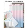 thumbnail image 4 of No Hook Ombre Blue Pink Shower Curtain with Snap in Liner Set, Abstract Art Waterproof Fabric Bathroom Curtains with See Through Top Window, Hotel Style Small 36 x 72 Inch, 4 of 7