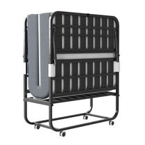 XUTUMM Twin Size Folding Bed with 3.7" Memory Foam Mattress - 75"x38" Portable Rollaway Guest Bed, Sturdy Metal Frame