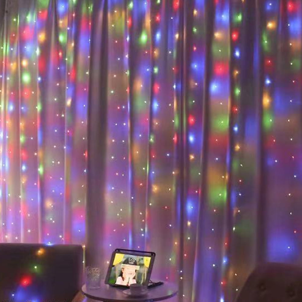 LED Fairy Curtain Lights Wall Hanging Shiny Lights with Remote Control Outdoor Wedding Party